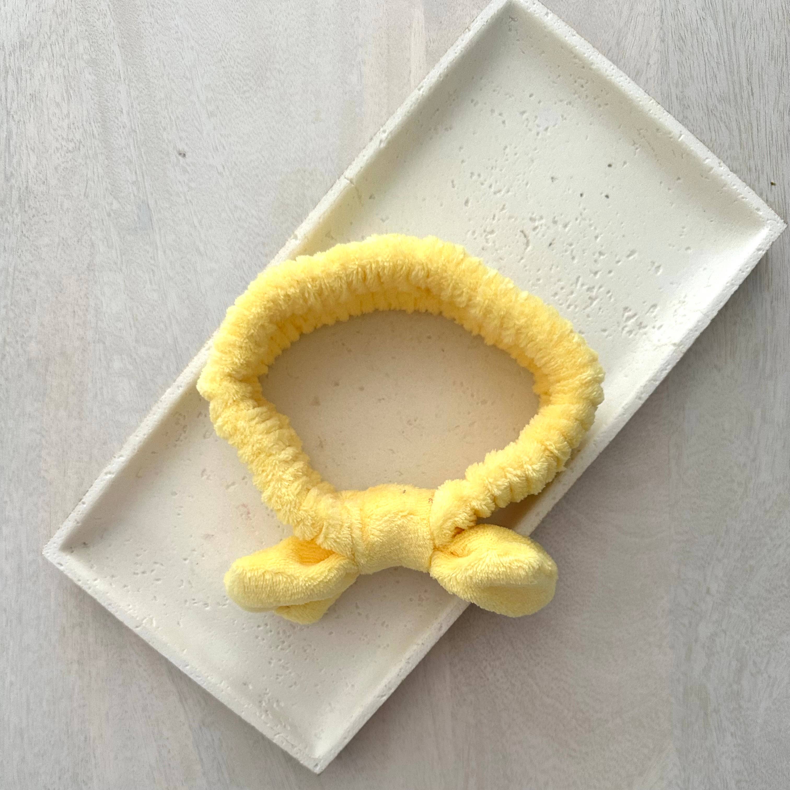 GreenWave - Wholesale Spa Headband - Coquette Beauty Spa Bow Headband Yellow2