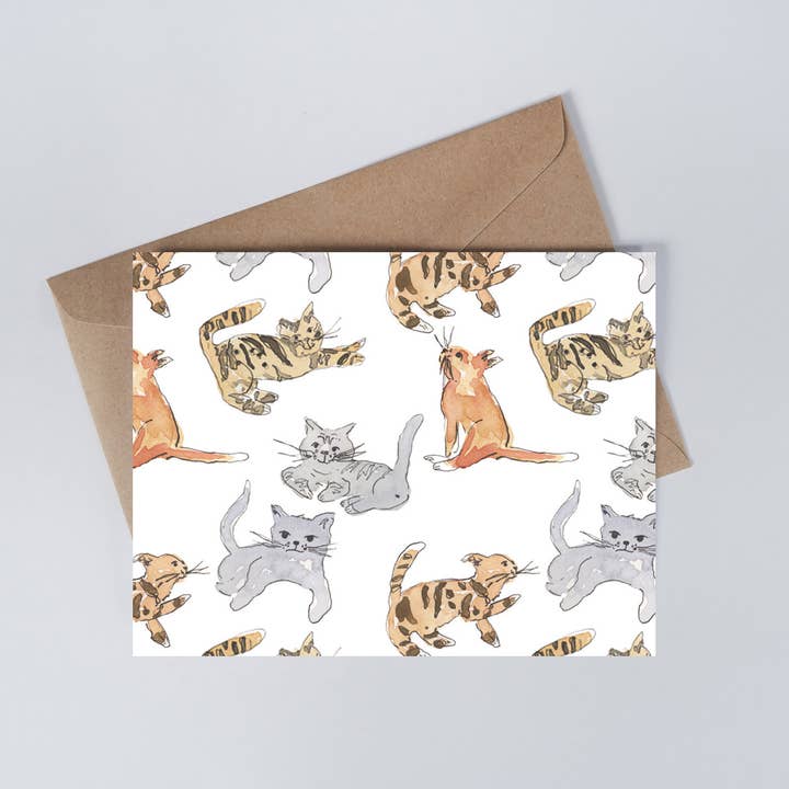 Cat Greeting Card for wholesale by Meza Studios LLC