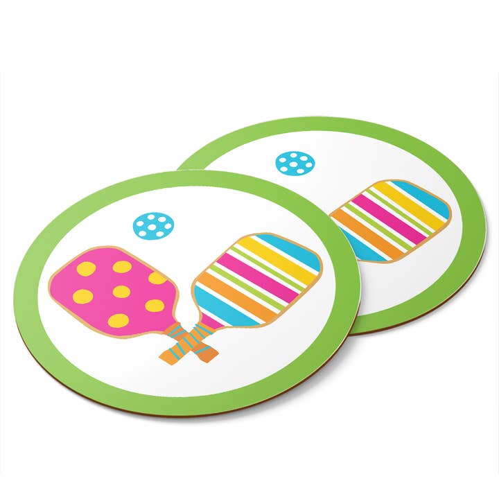 Sottobicchieri Pickleball, confezione da 8 per la vendita all'ingrosso da parte di R. Nichols Stationery & Gifts