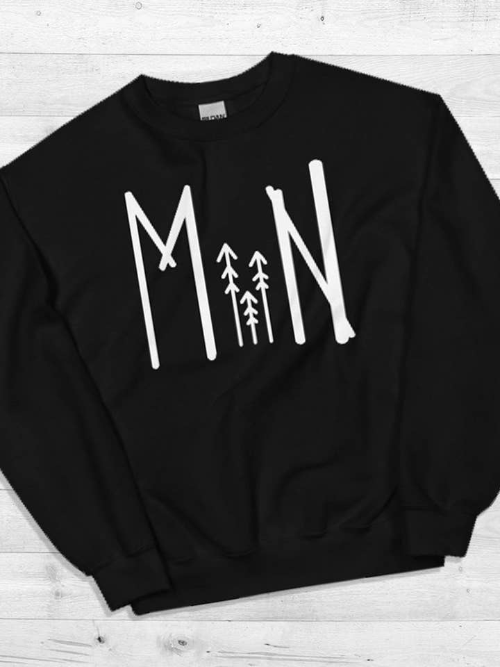 MN Sweatshirt || Hand drawn unique MN sweatshirt for wholesale by Mae'd