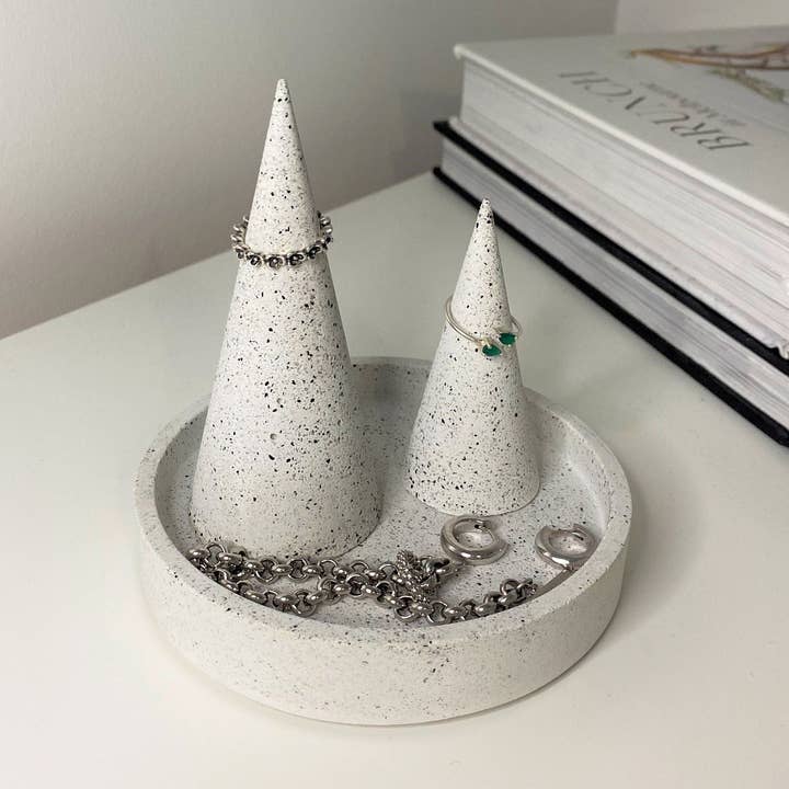 Granite Terrazzo Ring Holder | Jewellery Ring Display | Ring Cone | Jewellery Storage Organiser for wholesale by Concreates