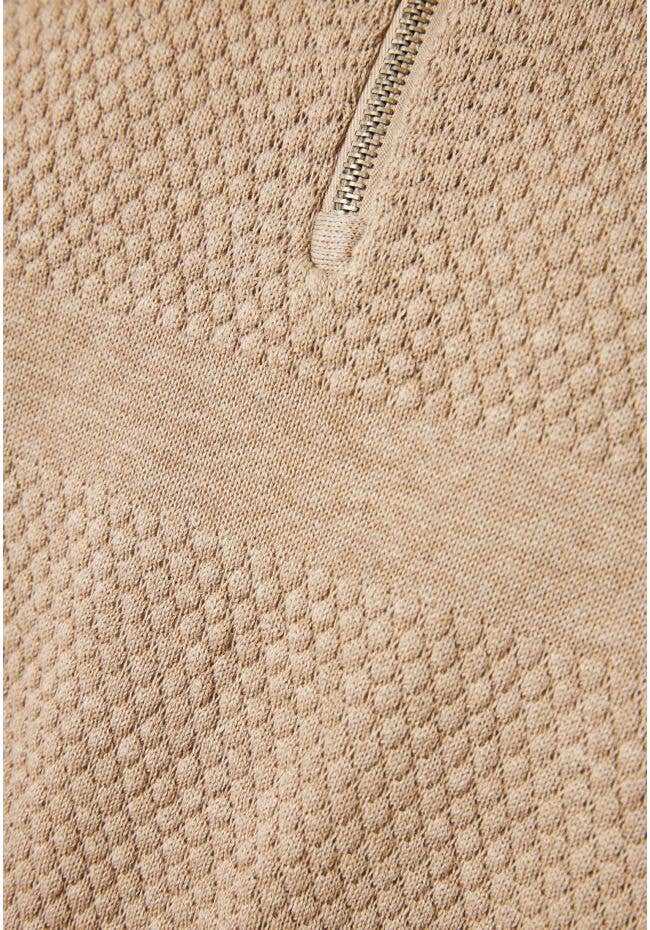 Funky Buddha - Vendita all'ingrosso Maglione tricot - Uomo - Pullover da uomo con mezza zip e motivo a cialda12