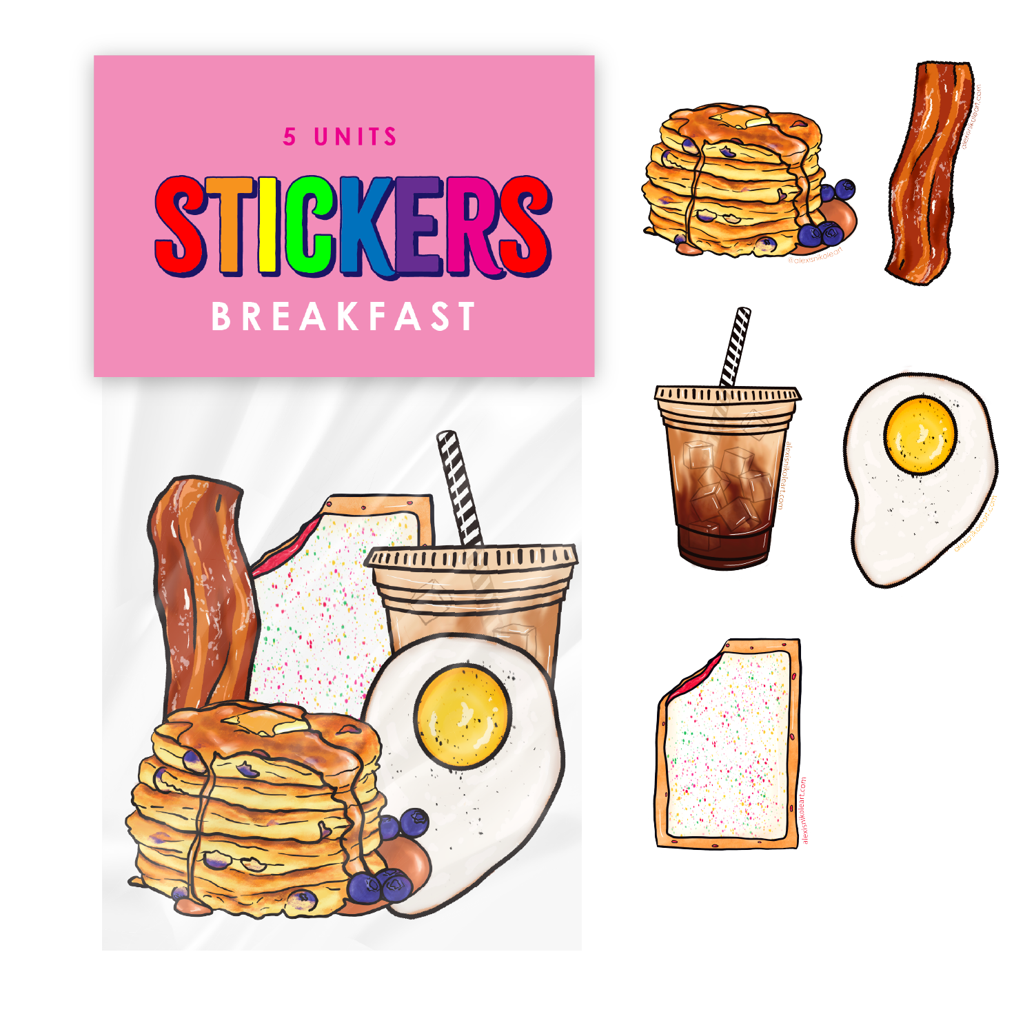 Alexis Nikole - Wholesale Sticker - Breakfast Sticker Pack1
