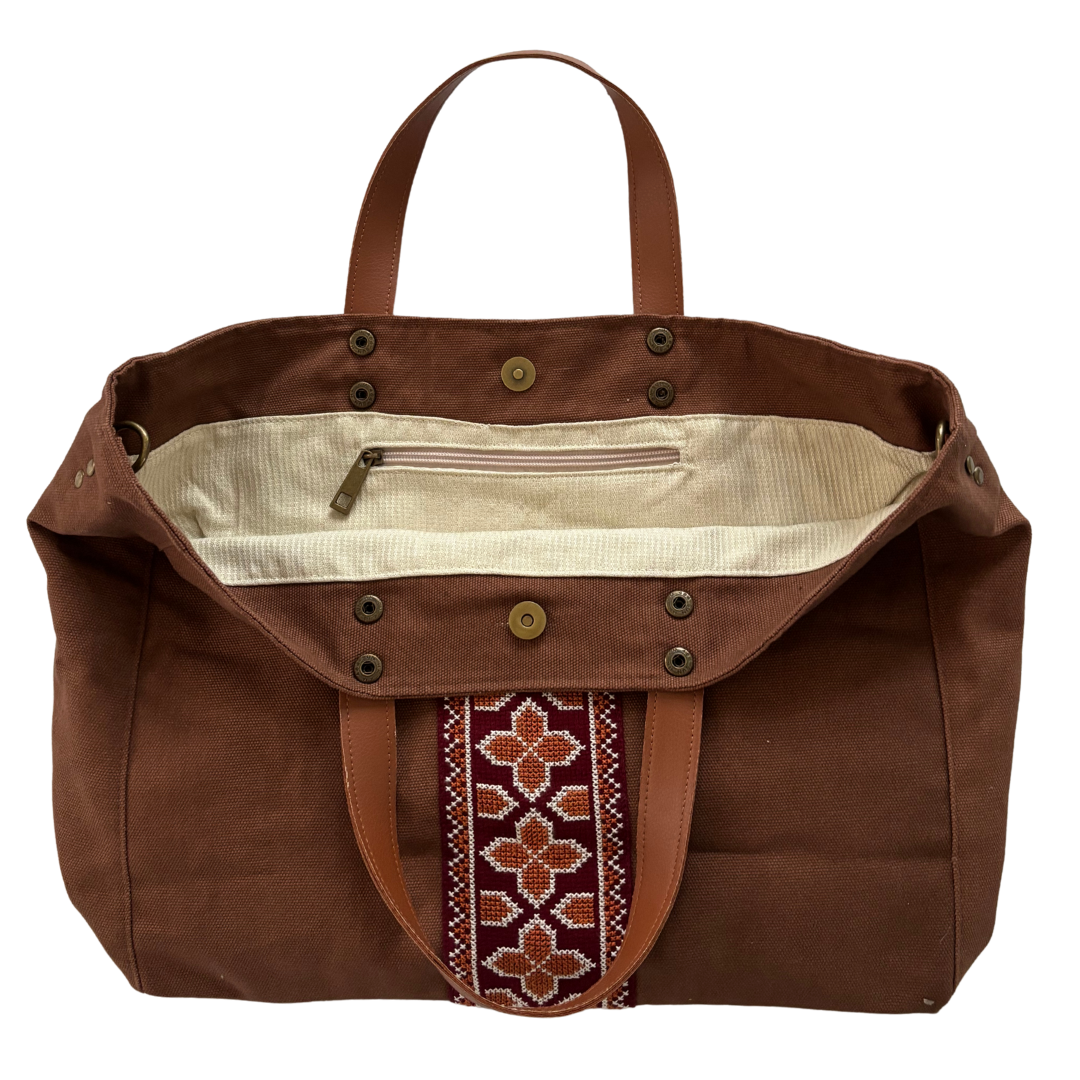 Darzah - Wholesale Tote Bag - Women's - Walid Unisex Bag - Brown1