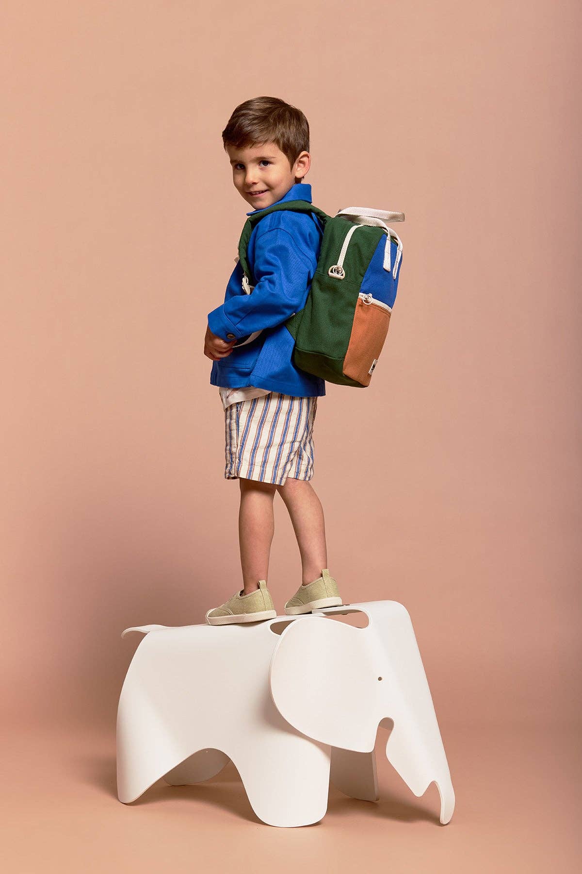 Hindbag – wholesale Backpack – Child – Arthur Tricolor Electric Blue Backpack2