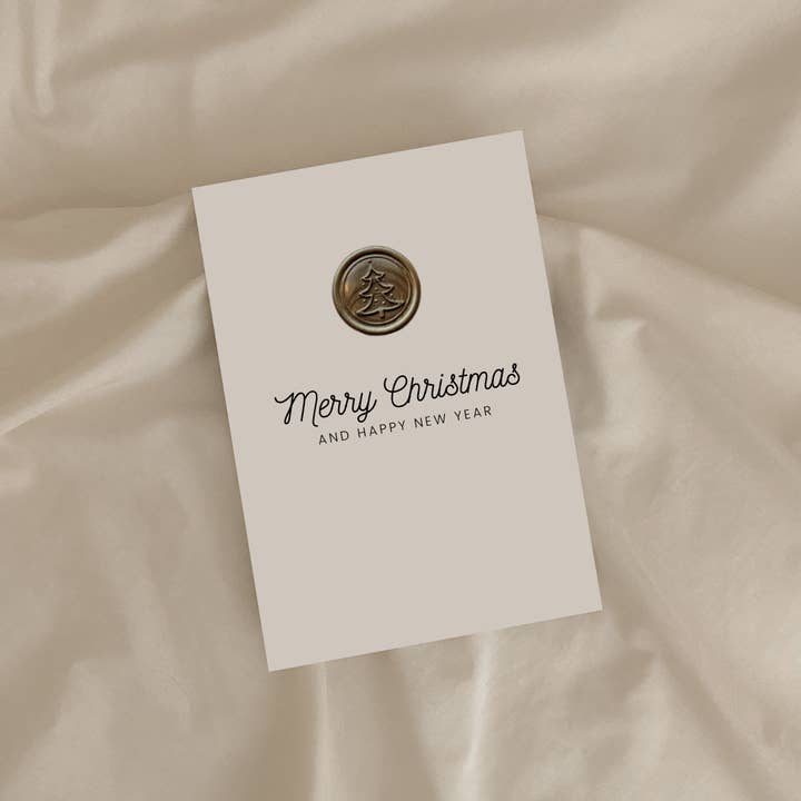Simple Creation Studio - Wholesale Sealing Wax - Merry Christmas and Happy New Year Card WITH WAX SEAL1