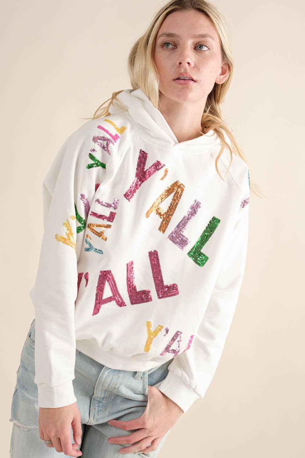 Blue B - Wholesale Hoodie - Women's - 32576J - French Terry Sequin Embroidery Hoodie4