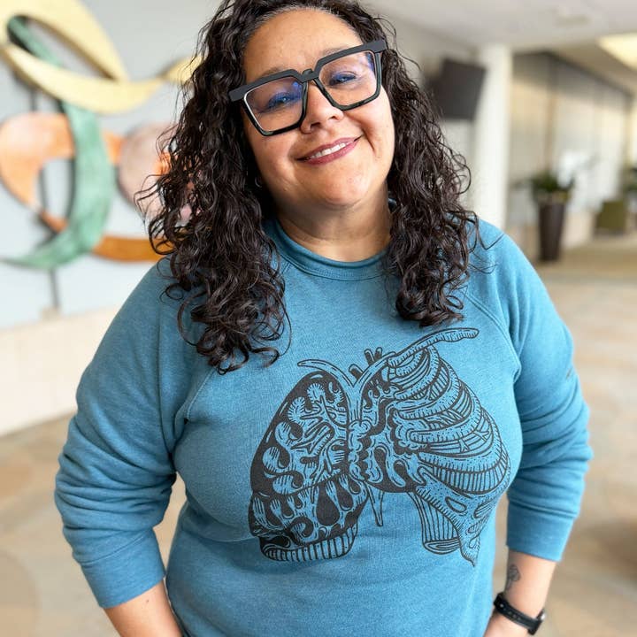 Donkerder Inkt - Hart, Longen, Ribbenkast & Ruggengraat Unisex Sweater met Ronde Hals voor wholesale door Artery Ink