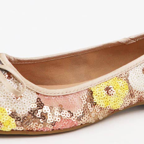 Mars Sky Shoes Wholesale - Wholesale Flats - Women's - Bamboo DANCING-15 Women Multiple Sequince Flower Ballet Flat