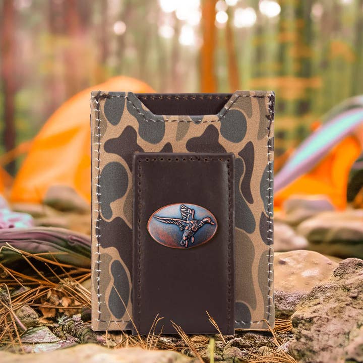 Zep-Pro - Wholesale Wallet - Men's - Mallard Men's Magnetic Front Pocket Old School Camo Leather Wallet.2