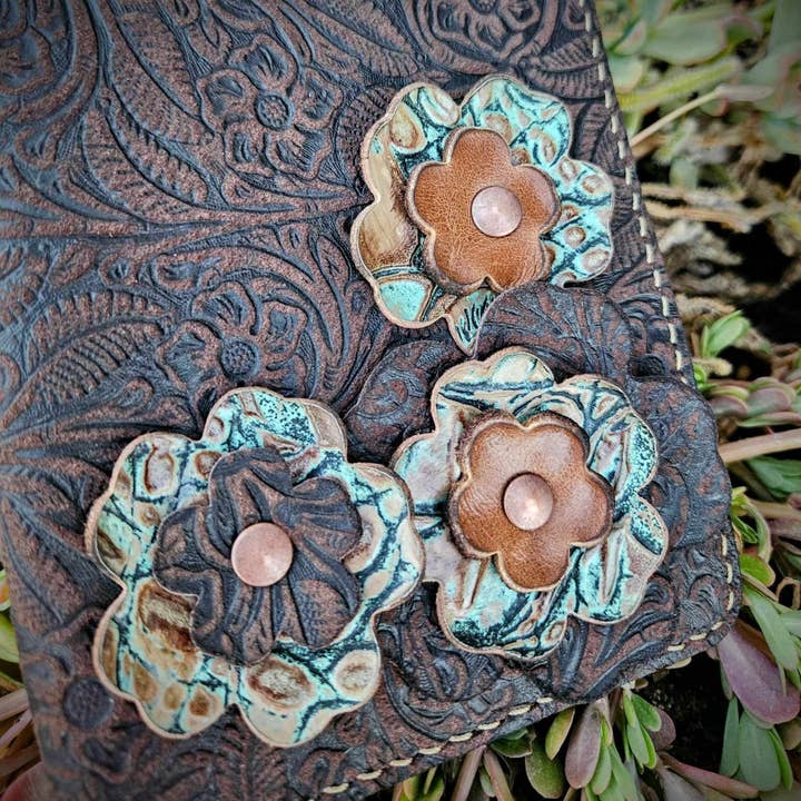 Mini Portfolio Tooled Castanho por atacado de jennie jean designs