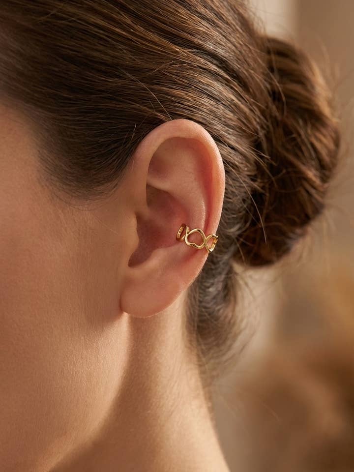 Stainless steel earcuffs 124AQ528 for wholesale by BYREN | ÉLINE L'ATELIER