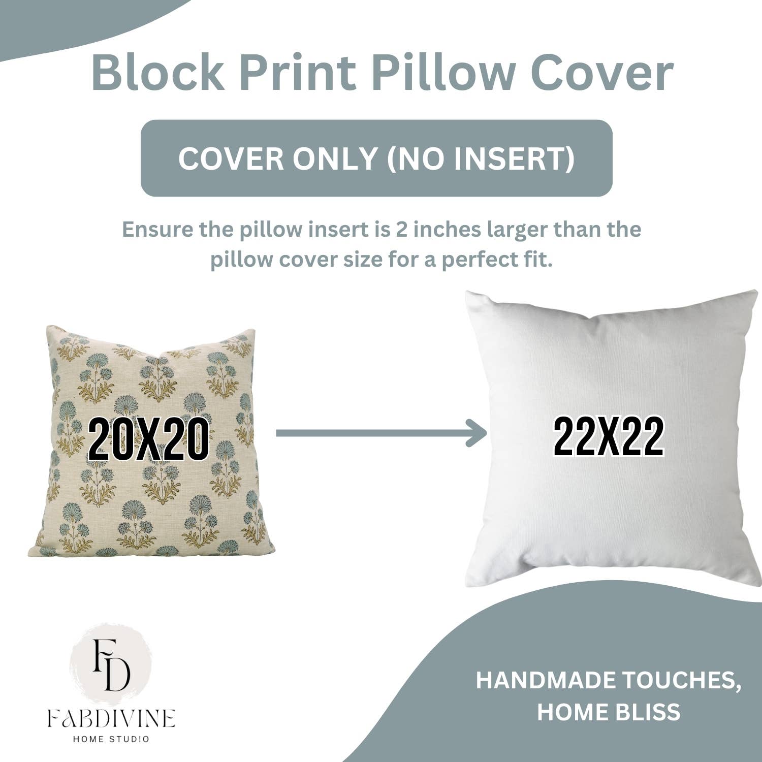 Fabdivine - Wholesale Throw Pillow Cover - Boho Decor Block Print Linen Blend Pillow Cover - Rishi7