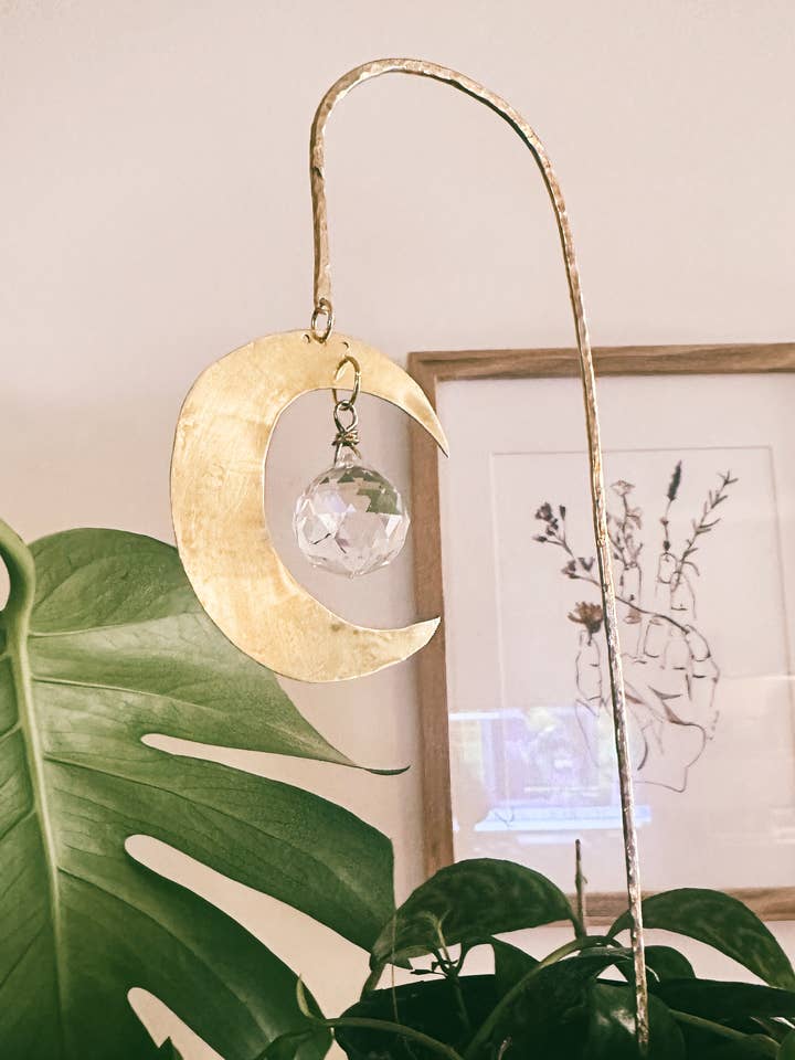 Moon Plant Stake Suncatcher for wholesale by Helen Ethel Jewelry