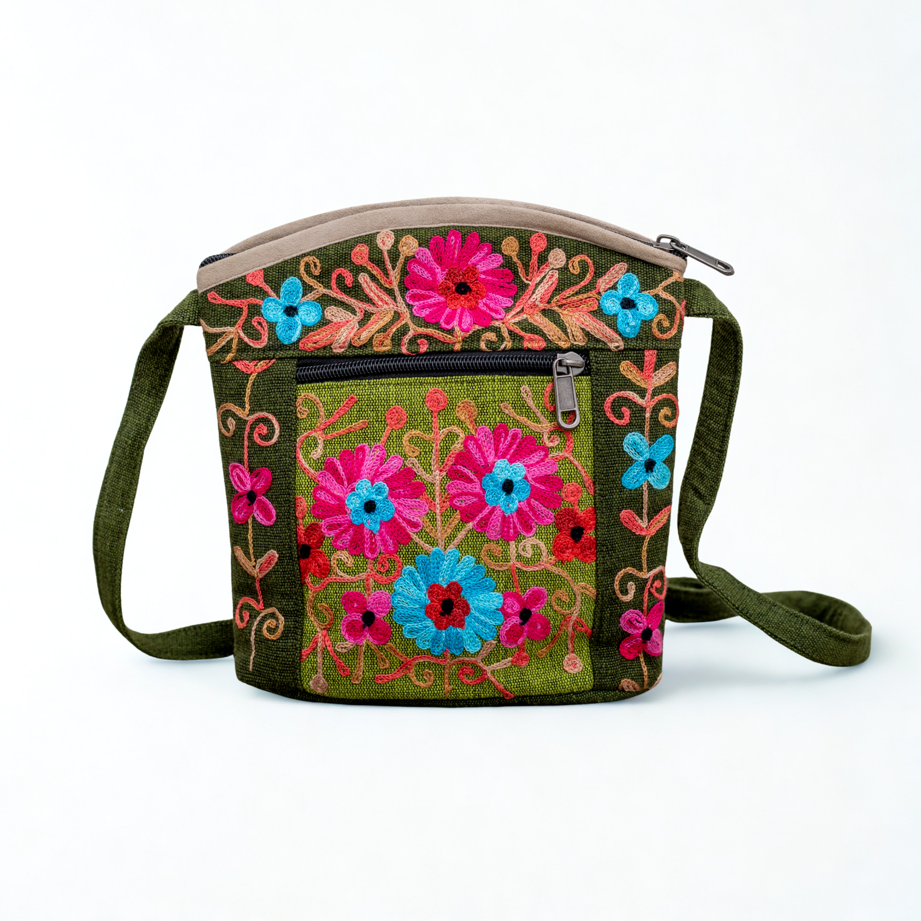 Local Women’s Handicrafts – bolsa tiracolo - Mulher por atacado – Saco de Chakka Bordado em Algodão1