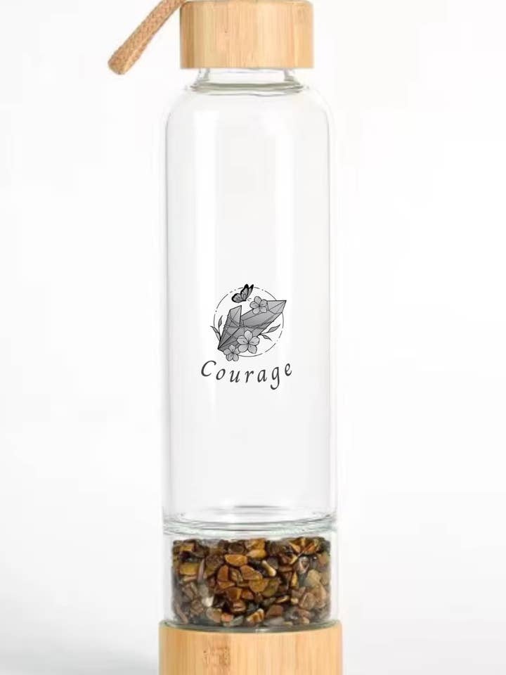 TIGER EYE - Bouteilles d'eau en cristal COURAGE pour la vente par Juicey Gems