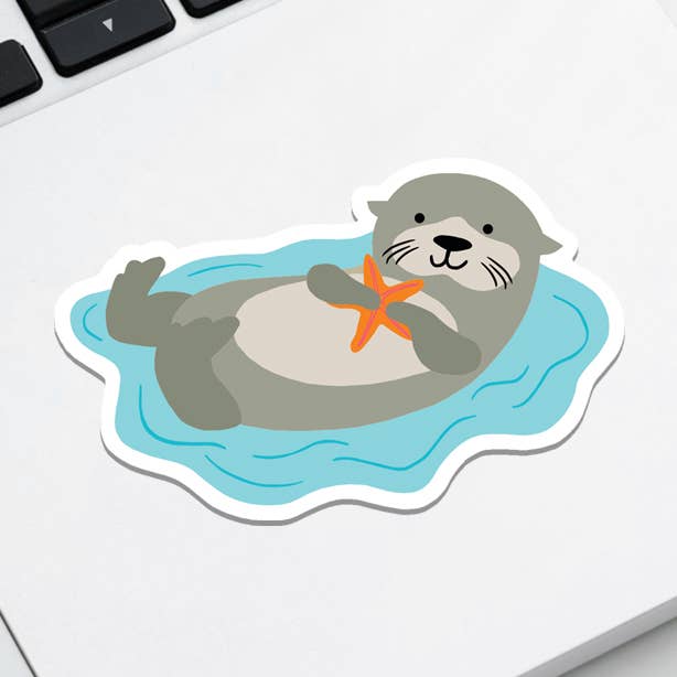 Sea Otter Vinyl Sticker for wholesale by Rock Scissor Paper