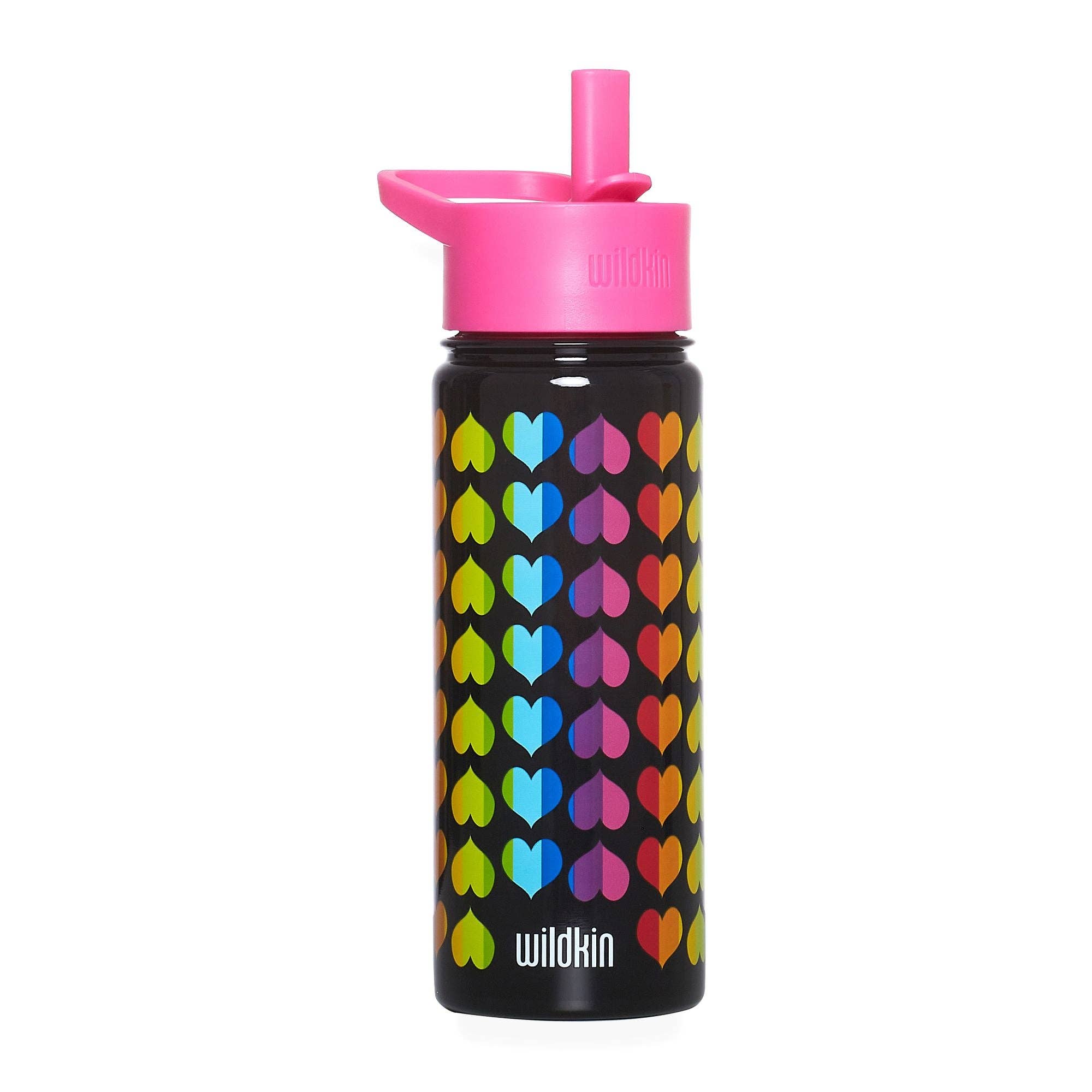 Wildkin - Wholesale Water Bottle - Rainbow Hearts 18 oz Steel Water Bottle6