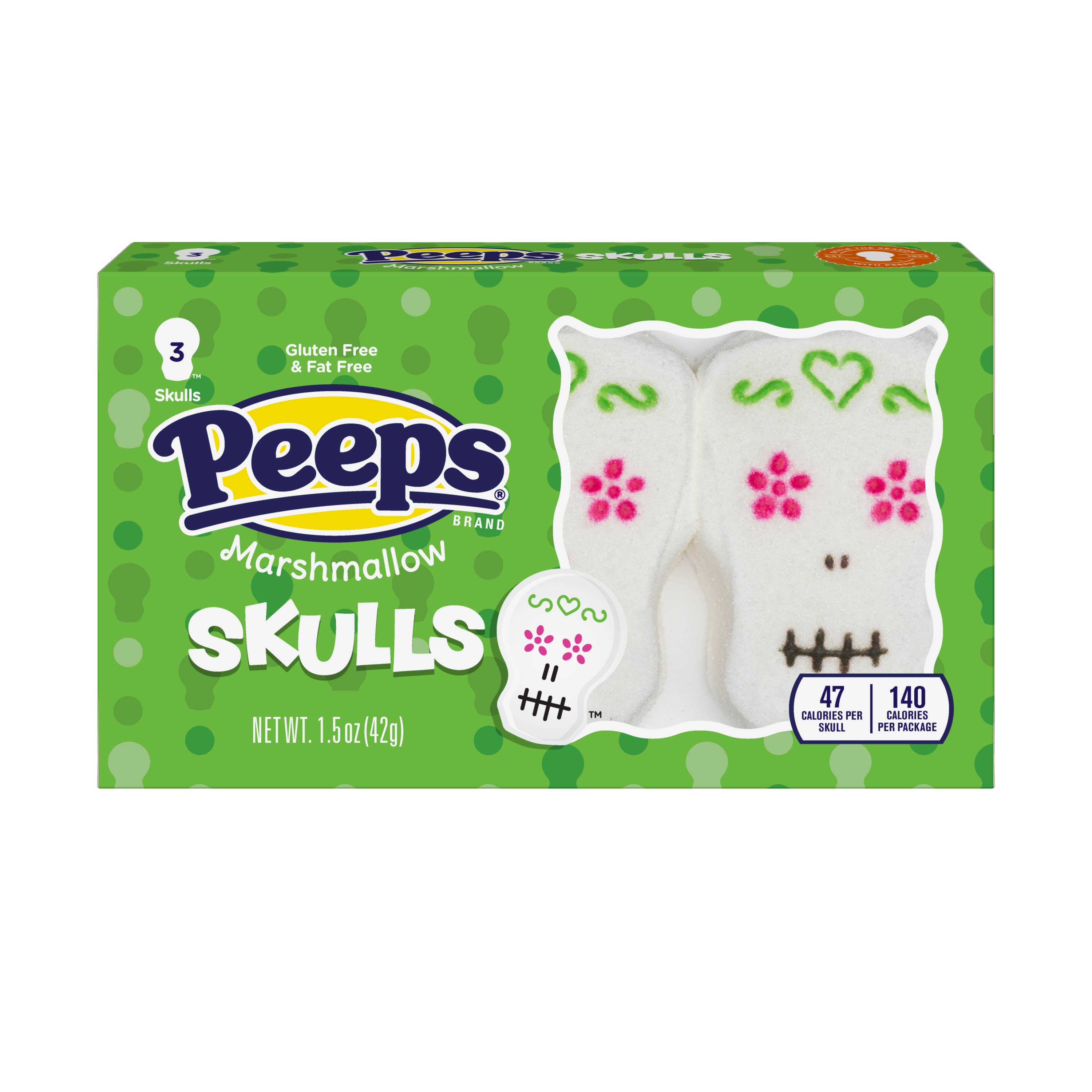 Grandpa Joe's Candy Shop - Wholesale Marshmallow - PEEPS 3 Count Marshmallow Skulls, 24ct0