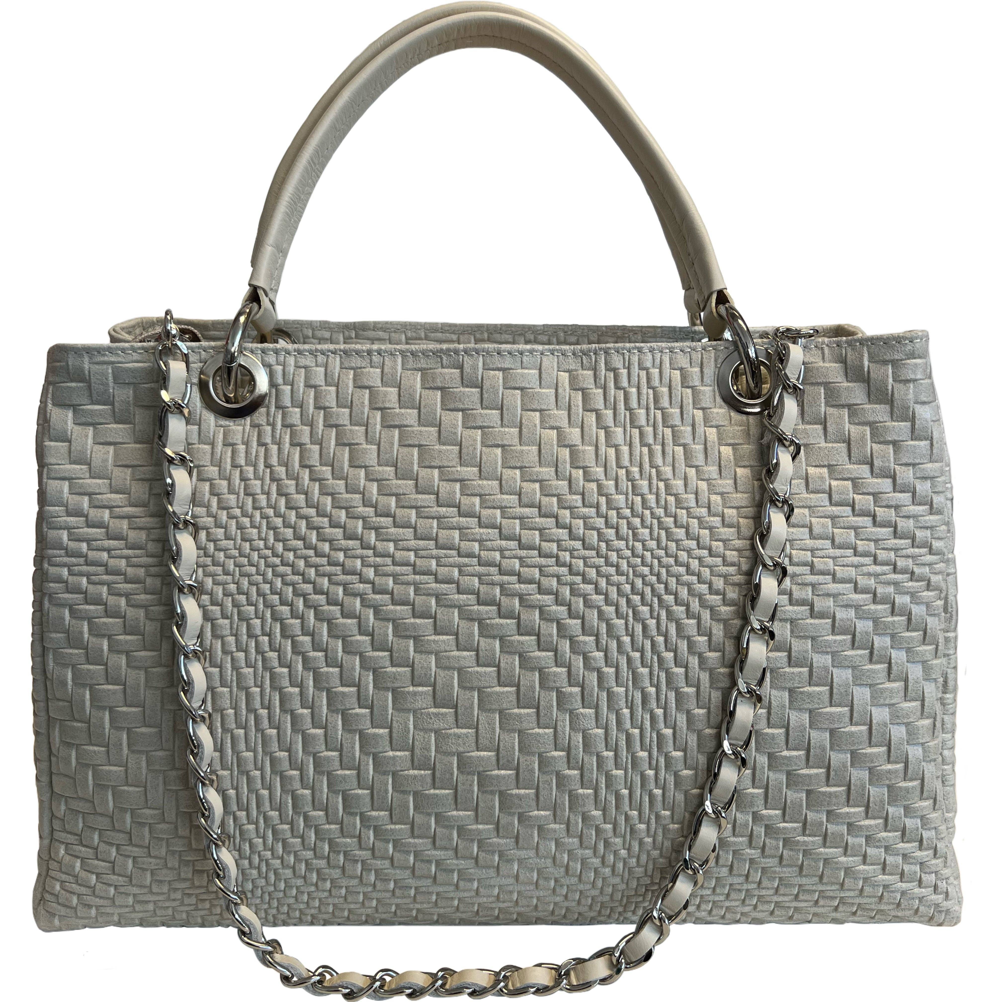 MODARNO - Vente Sac à main avec poignée sur le dessus – femme - Sac à main femme MODARNO en cuir véritable tressé avec bandoulière10