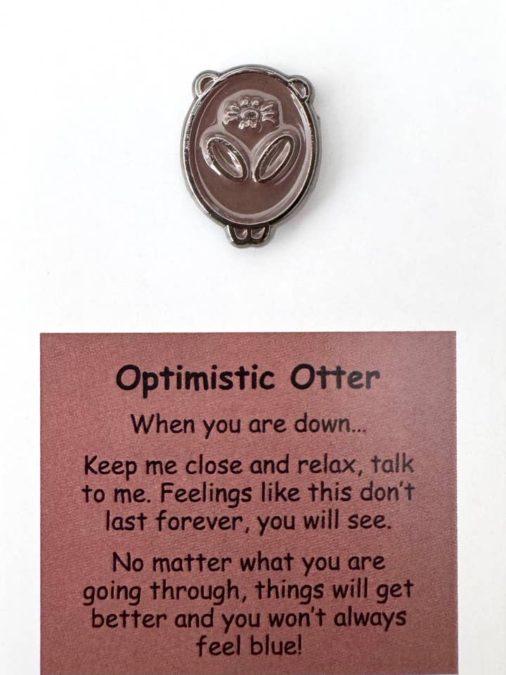 Optimistic Otter Pin for wholesale by Little Joys