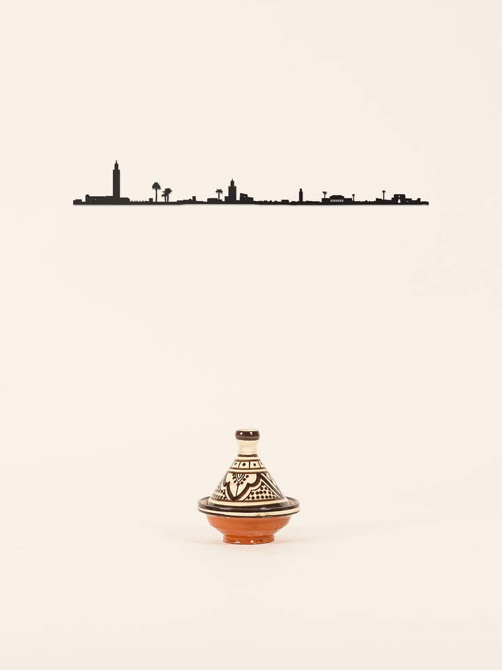 Wanddeko – Skyline von Marrakesch – Schwarz (50 cm) für den Großhandel von The Line
