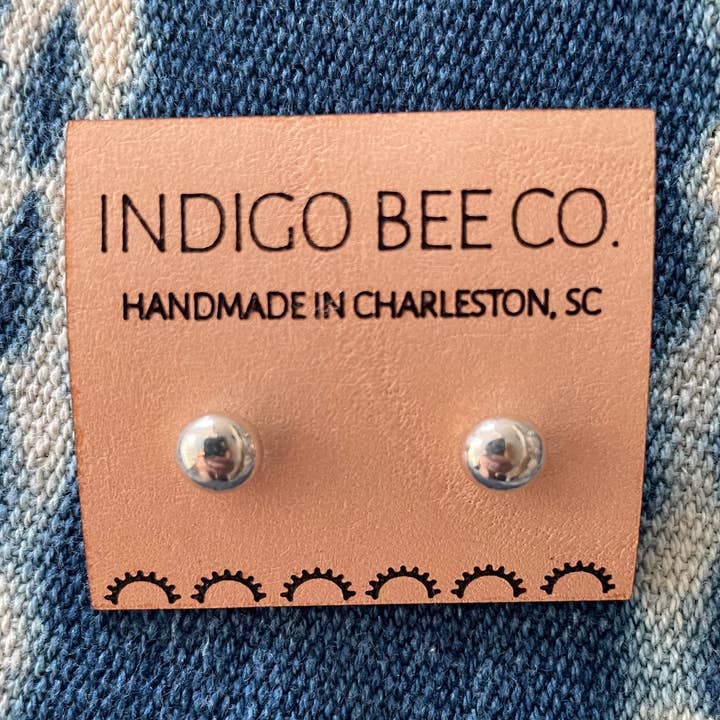 Silver Ball Studs for wholesale by Indigo Bee Co.