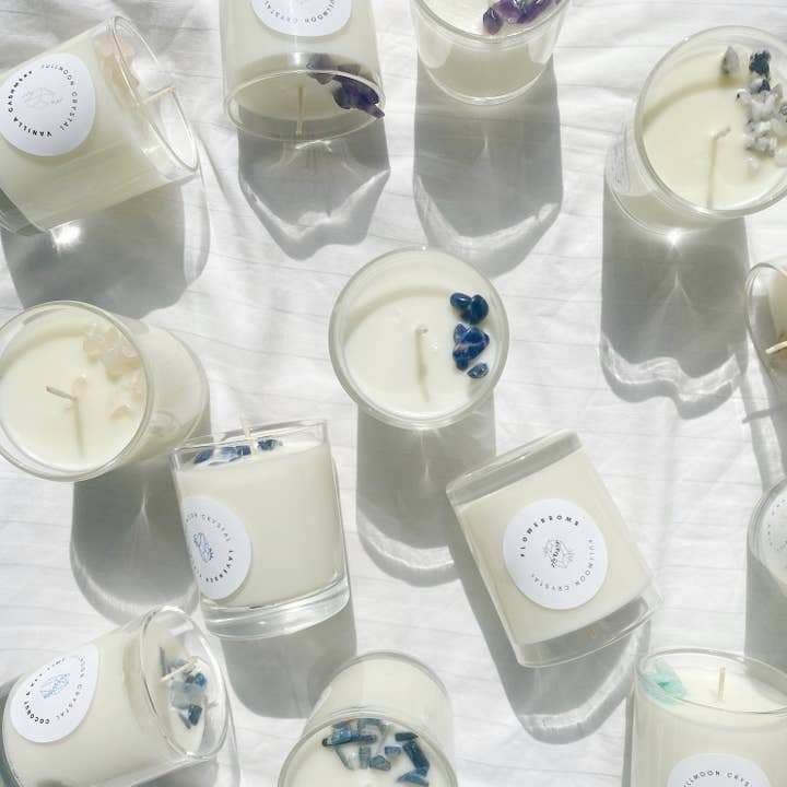 Fullmoon Crystals - Wholesale Jar/Filled Candle - Sample Crystal Candle3