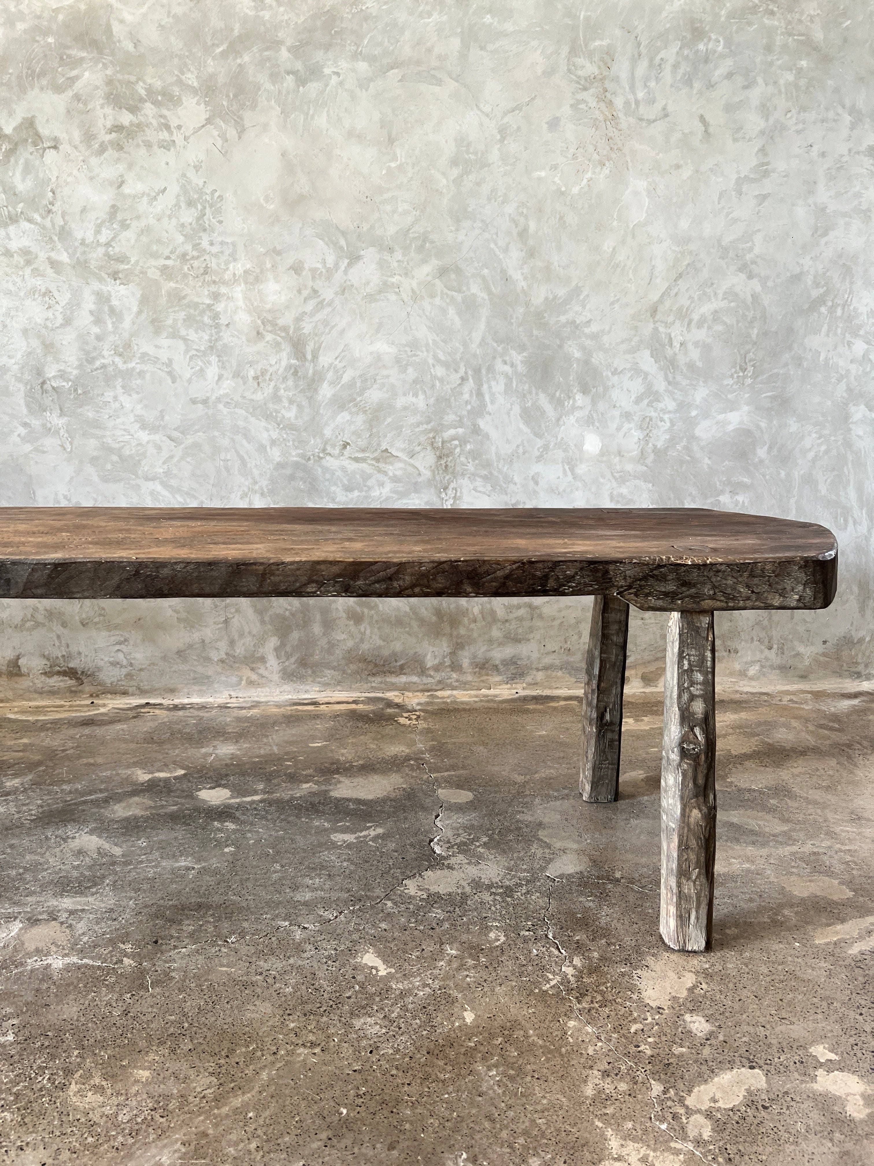 Office Objets - Wholesale Coffee Table - Large round coffee table in antique Asian teak L:2m W:50 H:5017