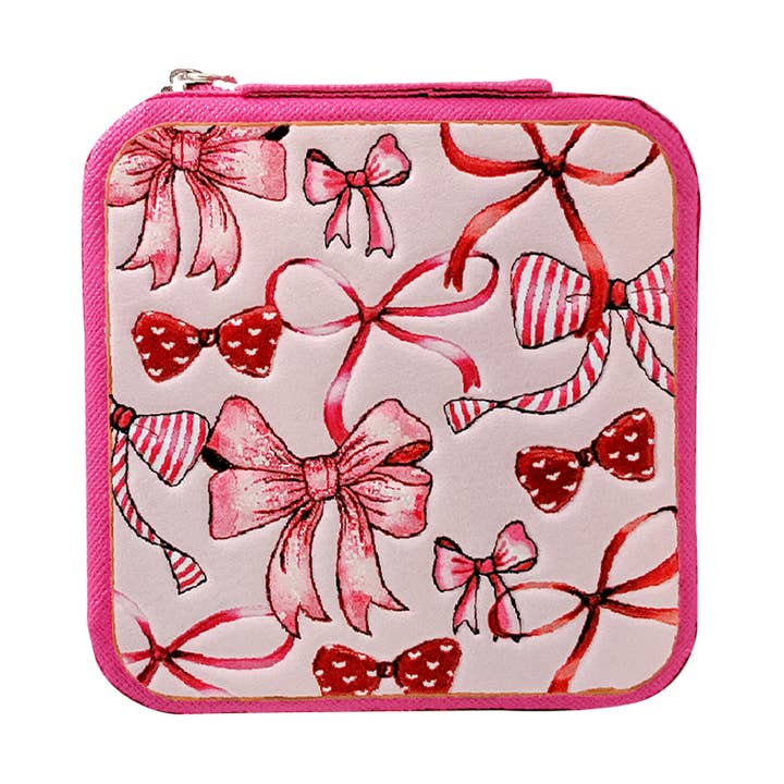 FUMT Variety Bow Print Designed Leather Jewelry Box for wholesale on Faire