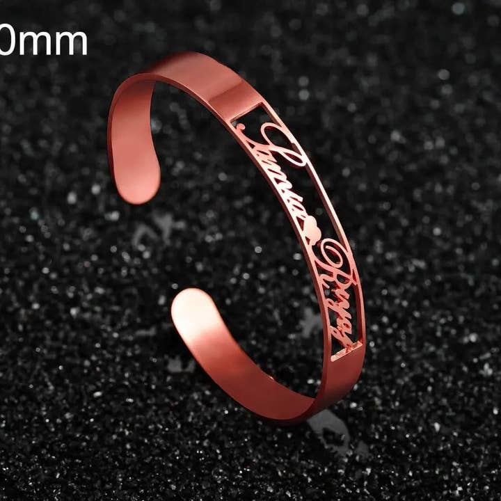 Maiden-Art MindfulChic Fashion - Vente Bracelet manchette - Bracelet nominatif personnalisé Bracelets personnalisés bijoux en acier inoxydable18