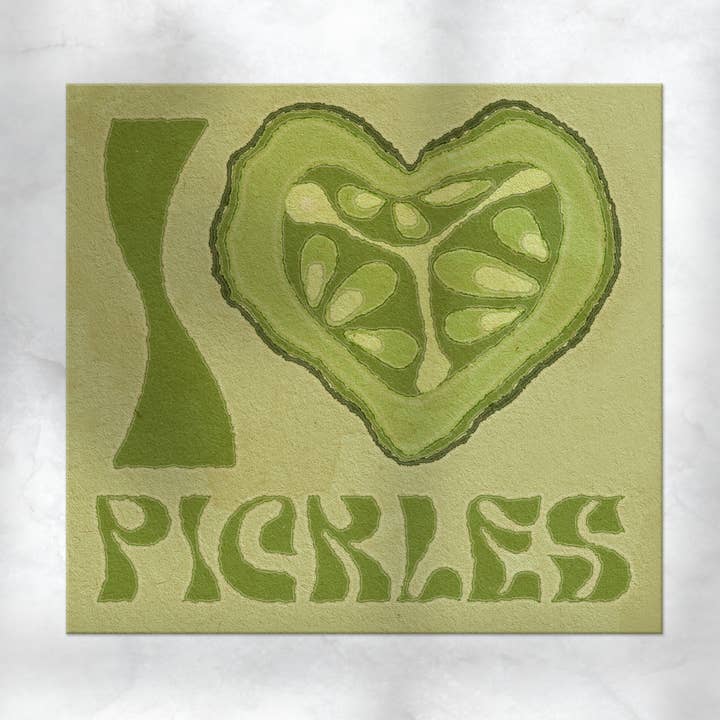 I Love Pickles Sticker for wholesale by Cluster Funk Studio