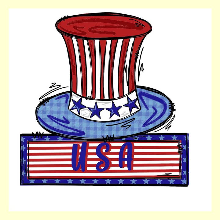 PATRIOTTISCHE USA HOED VIERKANTE KUSSENHOES voor wholesale door LuckyBird Apparel and Home