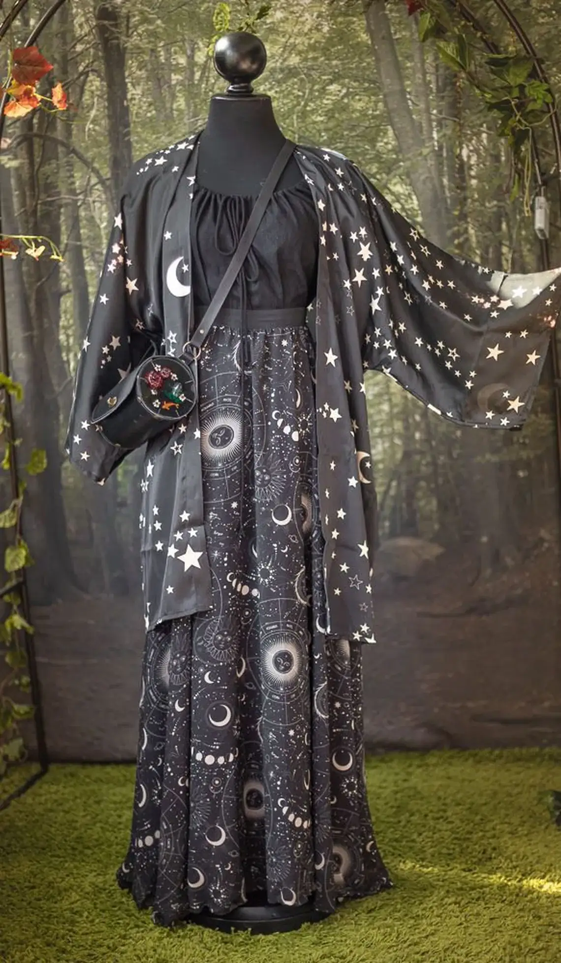 Costurero Real - Wholesale Rok - Dames - Stars Celestial Galaxy maxi lange rok voor Halloween heks4