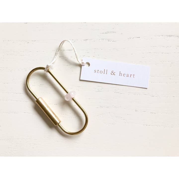 Keychain with a Purpose - Rose Quartz - Stone of Love for wholesale by Stoll & Heart