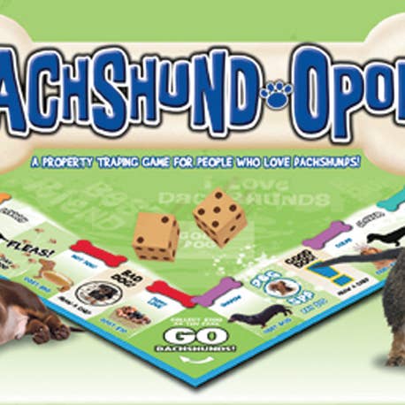 Outset Games and Cobble Hill Puzzles - Wholesale Board Game - Dachshund-Opoly Board Game, by Late for the Sky