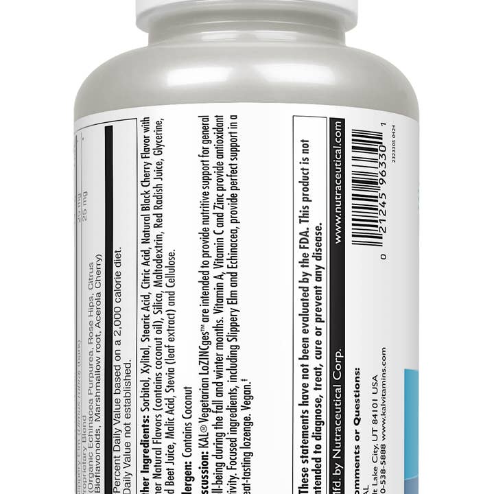 KAL - Wholesale Oral Supplement/Vitamin - LoZINCges™ Zinc Lozenges1