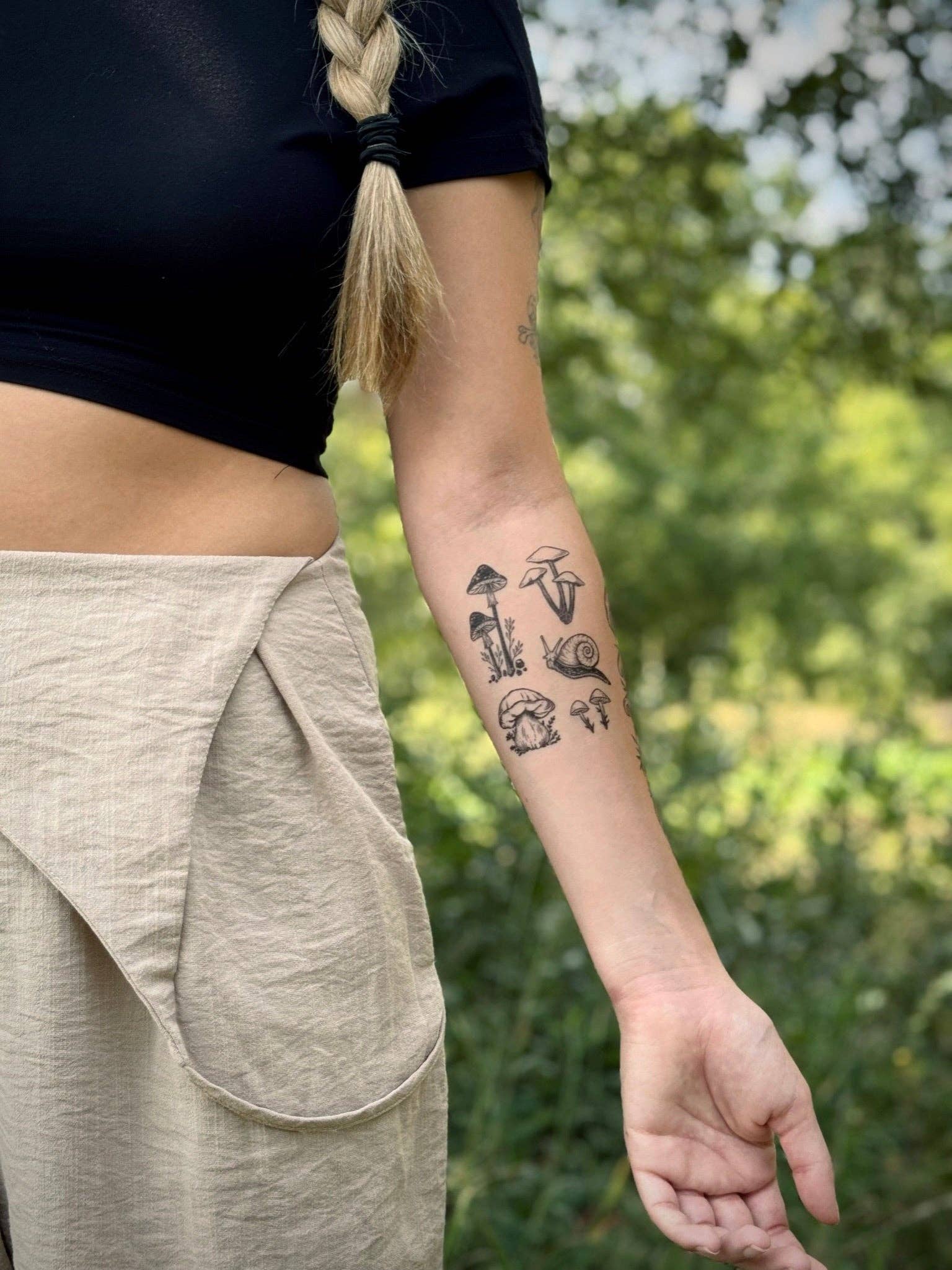 NatureTats - Vente Tatouages temporaires - Feuille de tatouages temporaires Petits Champignons1