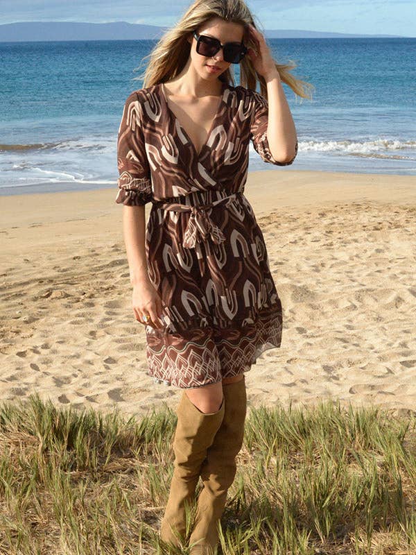Ambiente - Wholesale Dress - Women's - V-NECK PRINT DRESS - D2023LA0241
