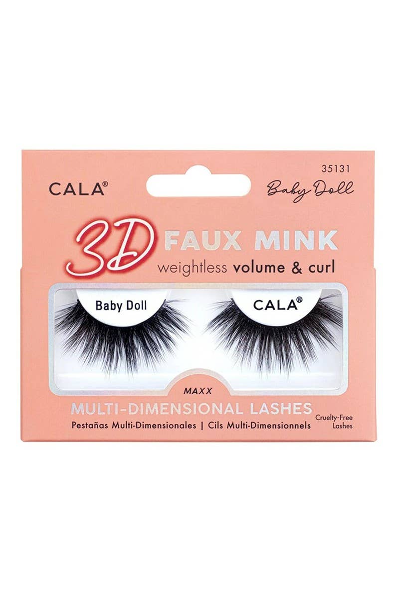 CALA 35131 3D Faux Mink Eyelash Baby DOLL - 12 pcs