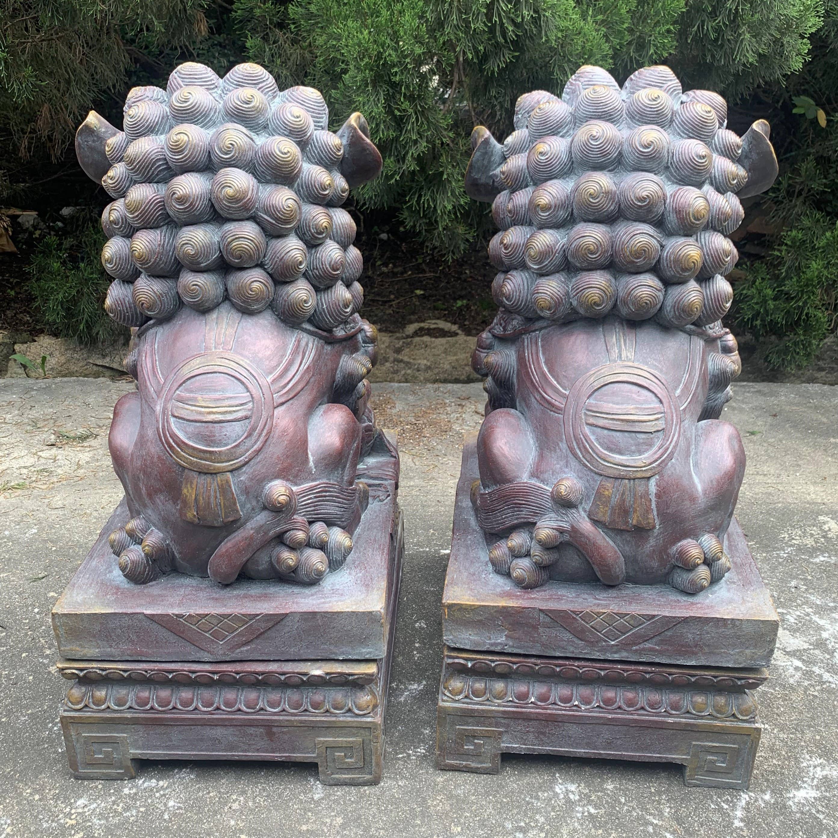 Zaer Ltd. International - Wholesale Sculpture - Magnesium Foo Dog Statues "Gan & An" 2PC/Set- Options9