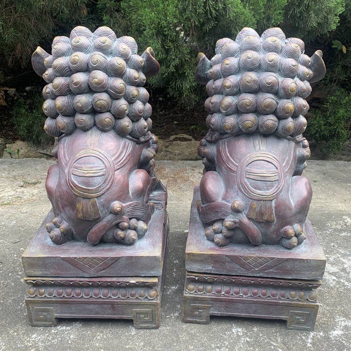 Zaer Ltd. International - Wholesale Sculpture - Magnesium Foo Dog Statues "Gan & An" 2PC/Set- Options9