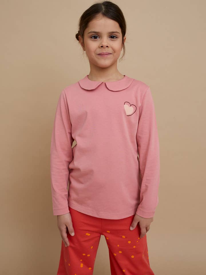 HEART COLLAR LONG-SLEEVE TOP for wholesale by OXOX CLUB