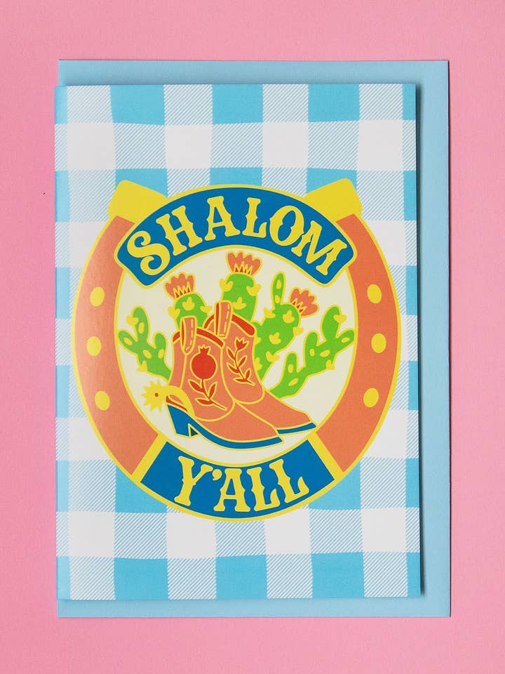 Carte de vœux juive Shalom Y’all pour la vente par Oy Vey Crafts
