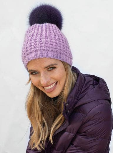 Kyi Kyi - Vendita all'ingrosso Berretto - Donna - Berretto slouchy classico con pompon in vera pelliccia di volpe - colori divertenti4