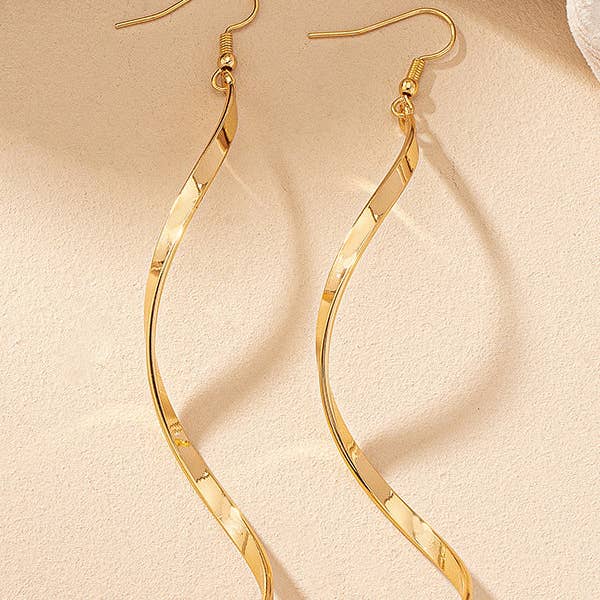 GULD Enfärgad tofsad spiral örondroppstillbehör för wholesale på Faire1