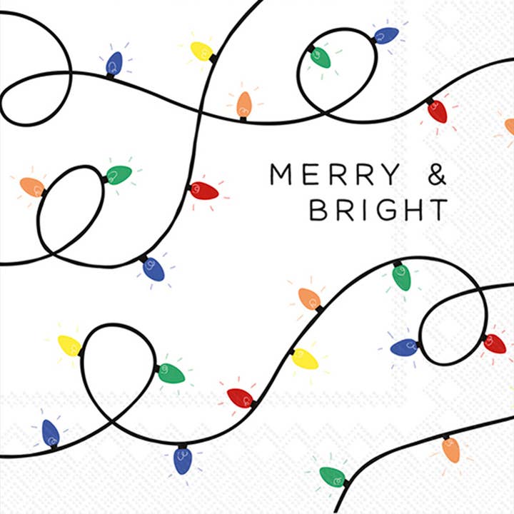 Paper Cocktail Napkins Pk/20 Merry & Bright Lights Christmas for wholesale by Boston International