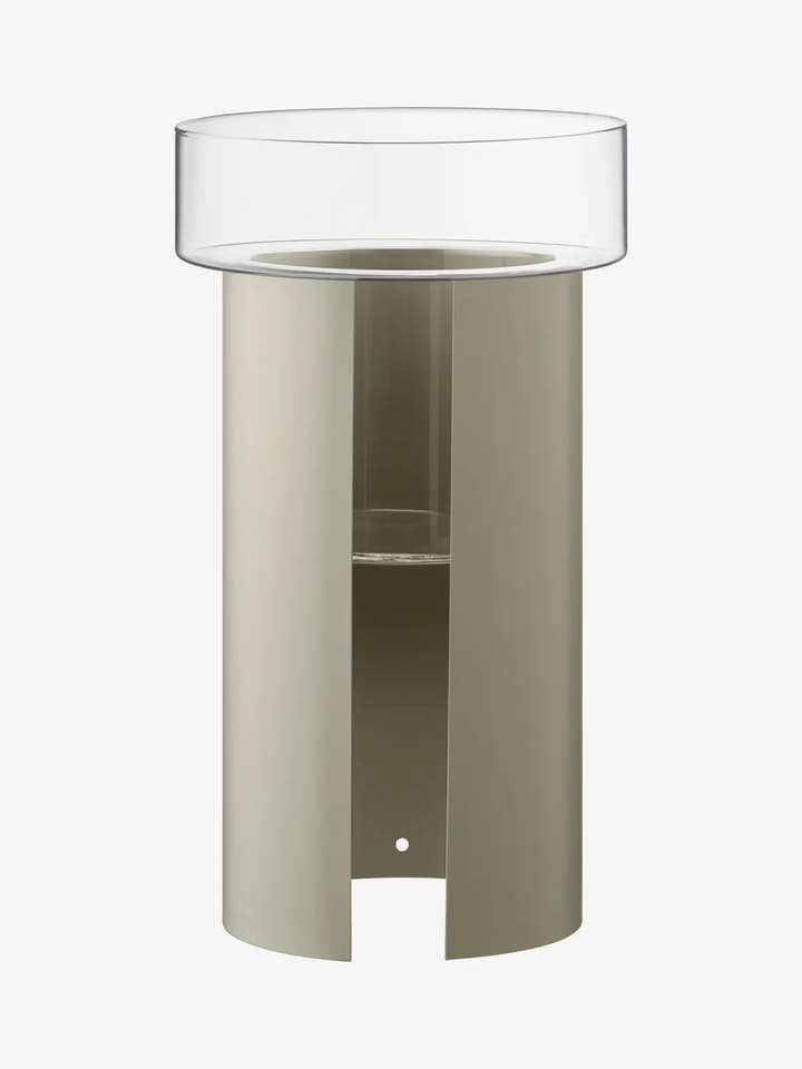 Terrazza Planter H60cm Ø34cm Clear/Concrete Grey for wholesale by LSA International