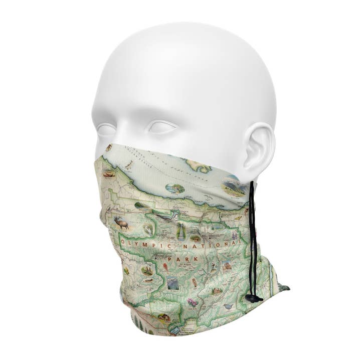 Olympic National Park Map Neck Gaiters for wholesale by XPLORER MAPS