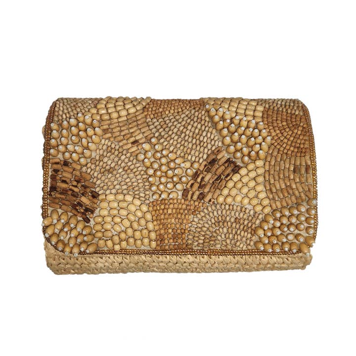 Tiana Designs - Wholesale Clutch Bag - Women's - Small structured wooden bead bag